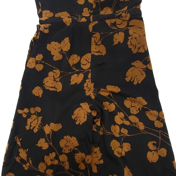 NEW Banana Republic Minimal Tie Neck Cropped Wide Leg Jumpsuit Brown Boho Floral - Picture 9 of 11